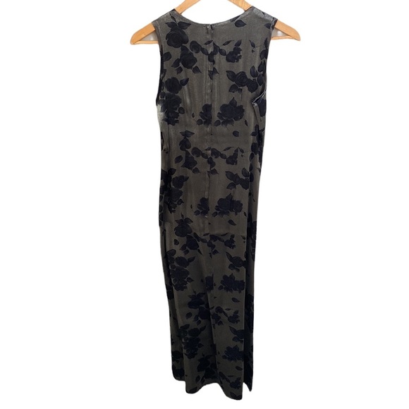 La Belle Vintage Blue Silver Floral Sleeveless Maxi Dress Juniors Size S - Picture 3 of 12